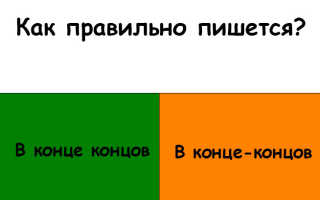 “В конце концов” как пишется?